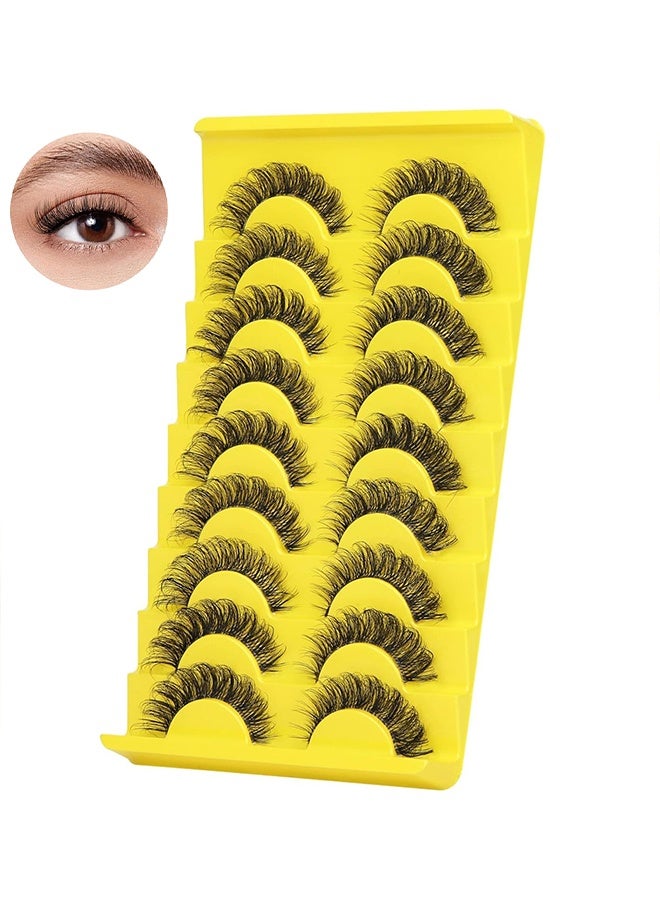 رموش صناعية روسية على شكل شريط، تجعيد D، مظهر طبيعي خفيف، رموش من فرو المنك الصناعي تشبه تركيب الرموش، كثيفة، شريط شفاف، عين قطة، عبوة رموش صناعية - Image 1